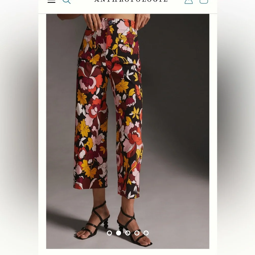 Anthropologie Maeve The Colette Cropped Wide Leg Trousers - Picture 1 of 6